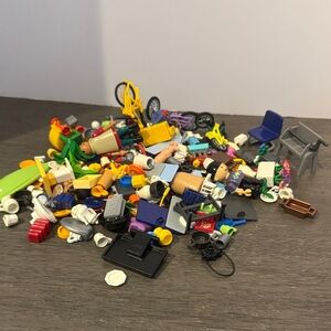 Playmobil random small pieces kitchen utensils bicycle toys and more lot